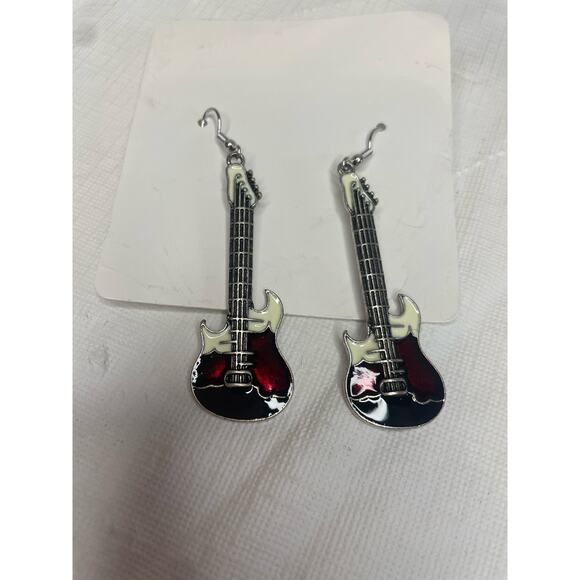NWT Guitar Rock Music Musician Earrings Dangle - Picture 2 of 5